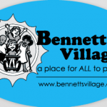 Magnet of Bennett's Village logo on turquoise background