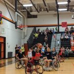 Cardinals Wheelchair Basketball team playing against UVA athletes and the Banks Collage Basketball Association