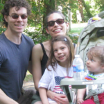 picture of Bennett and his family about to hike at Chris Greene Lake