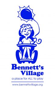 original Bennett's Village logo, child in chair with balloon